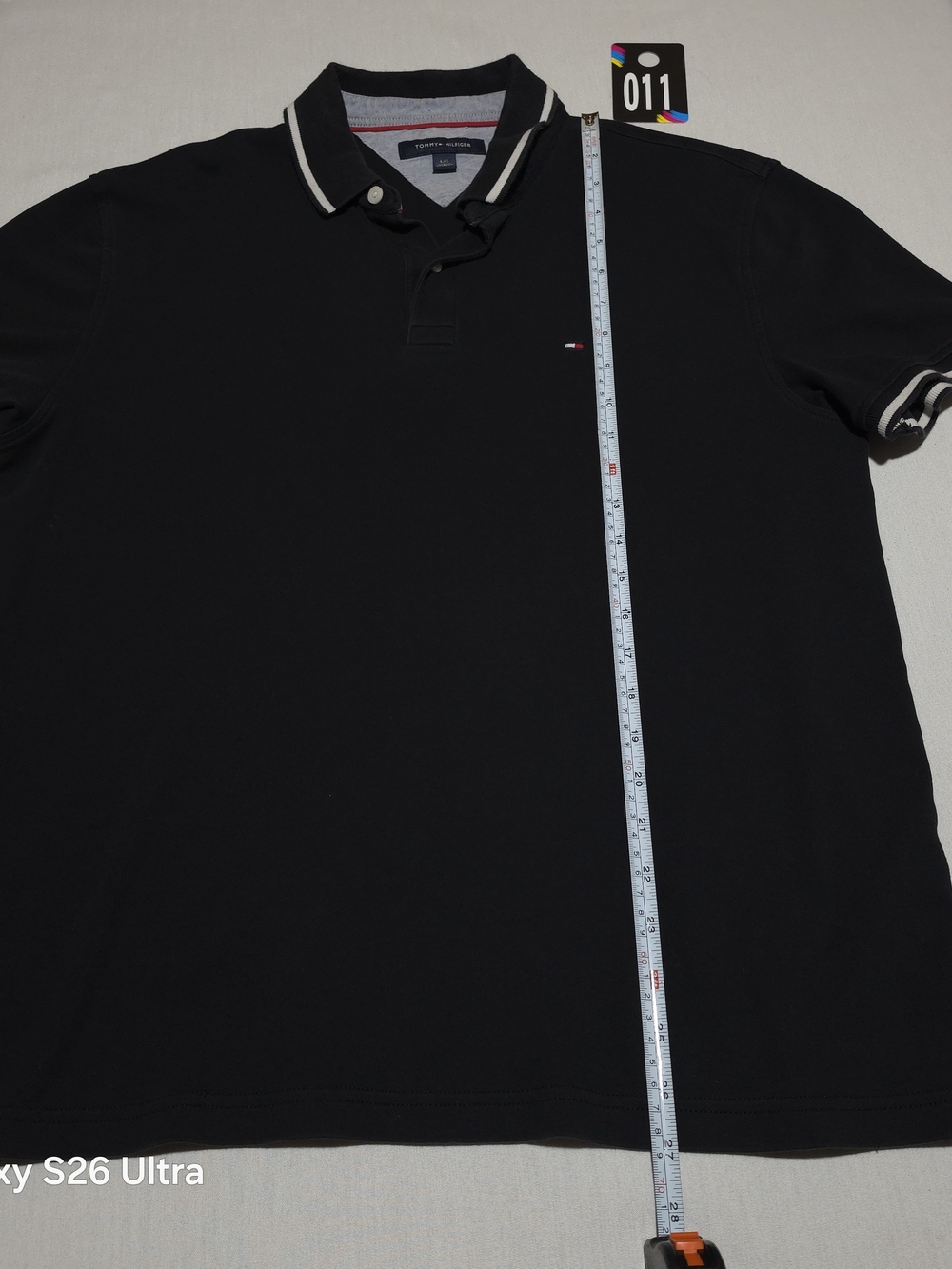 Tommy Hilfiger Black Polo with White Trim